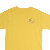 CHAMPION Mens Yellow Graphic T-Shirt M Short Sleeve Crew Neck Cotton Casual