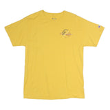 CHAMPION Mens Yellow Graphic T-Shirt M Short Sleeve Crew Neck Cotton Casual