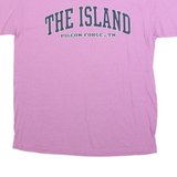 GILDAN Womens Pink The Island Graphic T-Shirt L Short Sleeve Crew Neck Casual