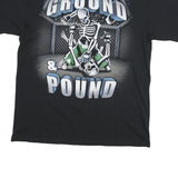LIQUID BLUE Mens Black Ground & Pound Graphic T-Shirt XL Short Sleeve Crew Neck