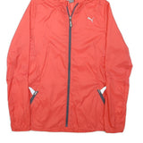 PUMA Womens Red Lightweight Hooded Jacket S Polyester Plain Zip Sportswear