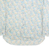 NETTELSTROTH Mens Blue & Cream Floral Cotton Blend Shirt XL Lightweight Casual