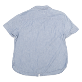 TOMMY HILFIGER Womens Blue Cotton Blend Shirt L Casual Short Sleeve Button