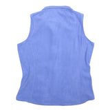 WOOLRICH Womens Blue Polyester Fleece Waistcoat L Zip Plain Casual Outdoor
