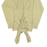 MAX MARA Womens Beige Silk Blend Shirt Long Sleeve Collared S Elegant Tie Hem