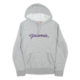 PUMA Womens Grey Hoodie S Cotton Blend Pullover Casual Hoodie