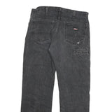 DICKIES Mens Jeans Black Regular Straight Denim W34 L32 Workwear Zip Closure