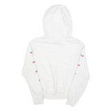 NIKE Womens White & Pink Hoodie XS Cotton Blend Pullover Sports Sweatshirt