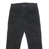 DICKIES Mens Black Regular Fit Straight Leg Trousers W36 L30 Durable Cotton