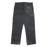 DICKIES Mens Black Regular Fit Straight Leg Trousers W36 L30 Durable Cotton