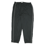 REEBOK Mens Joggers Black Slim Tapered L W34 L30 Sports Logo Track Pants