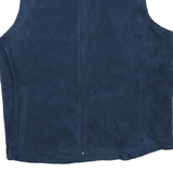 WOOLRICH Womens Blue Sleeveless Jacket XL Polyester Blend Zip Front Plain
