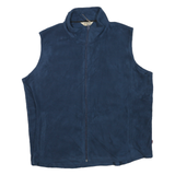 WOOLRICH Womens Blue Sleeveless Jacket XL Polyester Blend Zip Front Plain