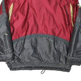 DESCENTE Mens Red & Grey Outdoor Jacket L Polyester Blend Zip Pockets Sportswear