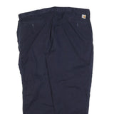 CARHARTT Mens Cotton Blend Navy Relaxed Straight Trousers W46 L32 Workwear