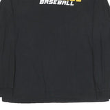 NIKE Mens Black Foothill Baseball T-Shirt L Long Sleeve Crew Neck Cotton Blend