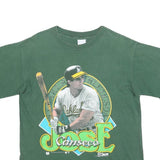 SALEM Mens Green Jose Canseco MLB 1990 Single Stitch A's T-Shirt M Short Sleeve