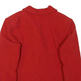 Womens Red Wool Blend Double Breasted Jacket XS Button Closure Classic Fit Plain