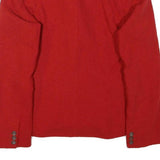 Womens Red Wool Blend Double Breasted Jacket XS Button Closure Classic Fit Plain