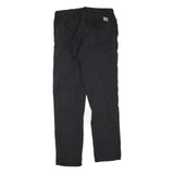CARHARTT Mens Cotton Blend Black Regular Straight Trousers W31 L32 Workwear