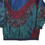 CURRENT SCREEN Womens Blue & Burgundy Statement Zip Jacket S Polyester Blend