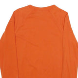 NIKE Mens Orange Cotton Blend Crew Neck XS Logo Sweatshirt Casual Pullover