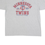 MAJESTIC Mens Grey Minnesota Twins Graphic T-Shirt 2XL Short Sleeve Crew Neck