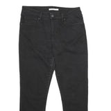 LEVI'S Classic Mid Rise Skinny Womens Jeans Black Cotton Blend W31 L28 Zip
