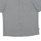 JACK WOLFSKIN Mens Grey Check Short Sleeve Shirt L Outdoor Casual Summer
