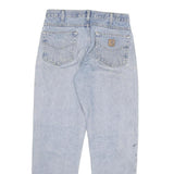 CARHARTT Mens Jeans Light Blue Regular Straight Denim Stone Wash W32 L32 Casual