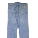 LEVI'S Mens Blue Regular Fit Straight Denim Cotton Blend Jeans W38 L33 Button