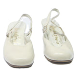 ACCADEMIA Womens White Leather Slingback Court Shoes UK 6 Classic Vintage