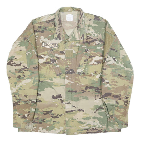 SNC Manufacturing LLC Mens Green Camouflage Cotton Blend Jacket L Military Zip