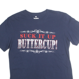 FANATICS Mens Navy Blue Graphic T-Shirt L Cotton Blend Short Sleeve Crew Neck