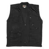 PARKLANDS Mens Black Cotton Blend Utility Jacket XL Mesh Panels Multi Pocket Zip