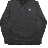 ADIDAS Mens Black Hoodie L Cotton Blend Pullover Lightweight Sportswear