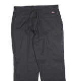 DICKIES Mens Black Regular Fit Straight Trousers Cotton Blend W36 L32 Workwear