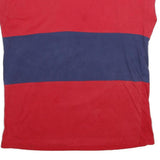 MTO Mens Red & Blue Colour Block T-Shirt L Short Sleeve Crew Neck Casual Summer