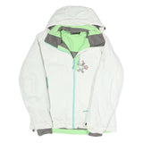 MAMMUT Womens White & Green Softshell Jacket M Polyester Blend Zip Outdoor