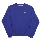 CHAMPION Mens Blue Crew Neck S Classic Cotton Blend Pullover Sweatshirt