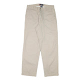 CHAPS Mens Regular Cotton Blend Beige Trousers W34 L32 Classic Zip Pocket