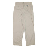 CHAPS Mens Regular Cotton Blend Beige Trousers W34 L32 Classic Zip Pocket