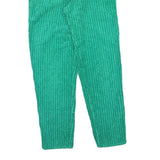 Womens Cotton Blend Regular Fit Green Corduroy Trousers W24 L28 Comfortable
