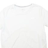 NIKE Womens White Running T-Shirt S Short Sleeve Crew Neck Lightweight