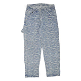 Womens Blue Denim Paisley Pattern Relaxed Straight Cotton Blend Light W30 L27