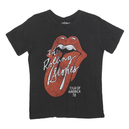 THE ROLLING STONES Womens Black Tour Of America 78 Graphic T-Shirt S Short
