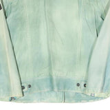 REPLAY Womens Blue Leather Biker Jacket L Zip Fastening Stylish Casual