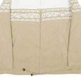 DRESSBARN Womens White & Beige Patterned Track Jacket XL Polyester Zip