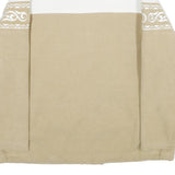 DRESSBARN Womens White & Beige Patterned Track Jacket XL Polyester Zip