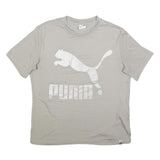 PUMA Womens Grey T-Shirt UK 12 Short Sleeve Crew Neck Cotton Logo Print